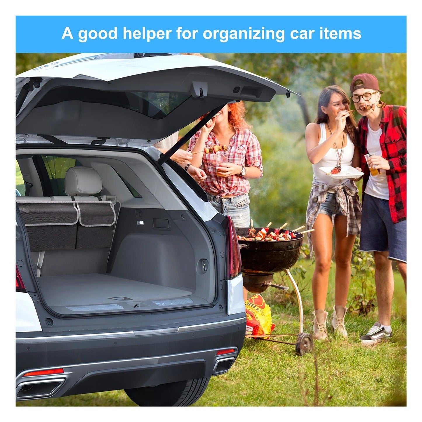 Car Trunk Organizer for SUV Backseat – Upgrade Hanging Storage Bags