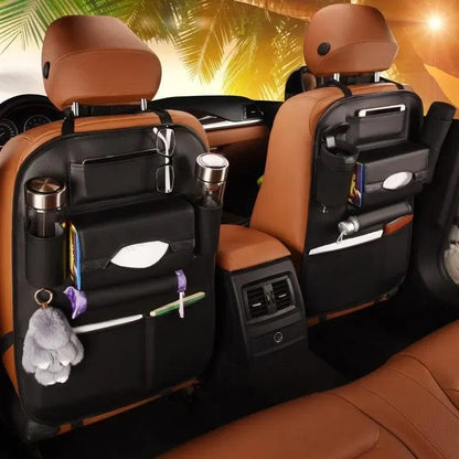Universal Car Seat Back Organizer Bag – PU Leather Storage Solution