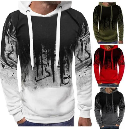 Gradient Print Men's Hooded Sweatshirt