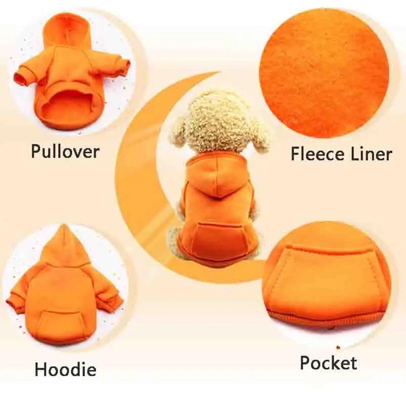 Hooded Winter Sweatshirt for Small Dogs and Cats