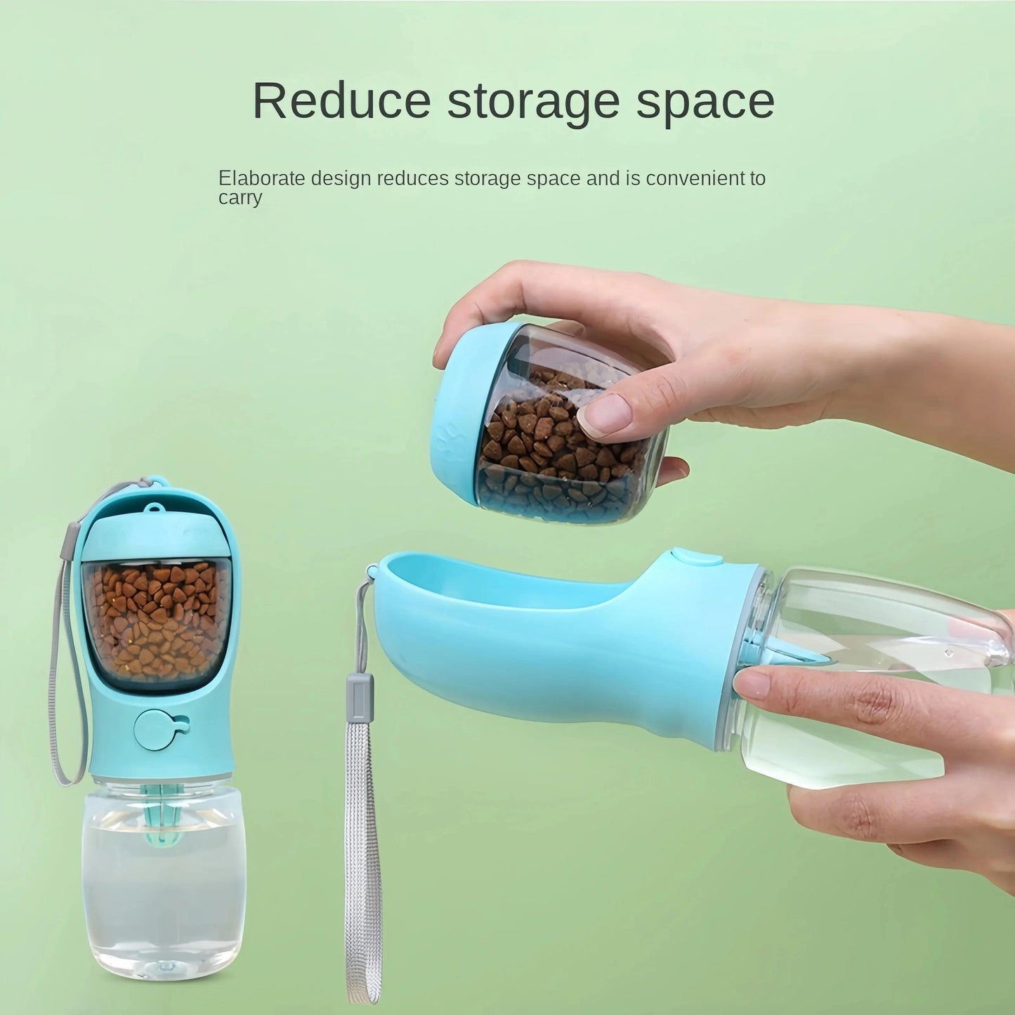 Portable Pet Water Bottle with Food Container