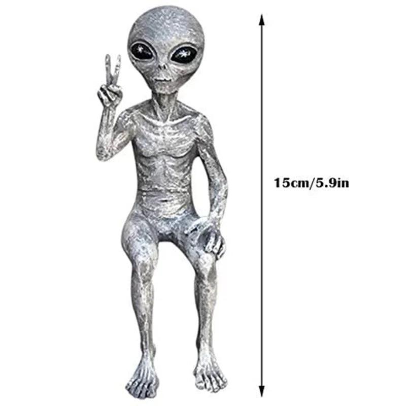 Outer Space Alien Statue Garden Figurine Set