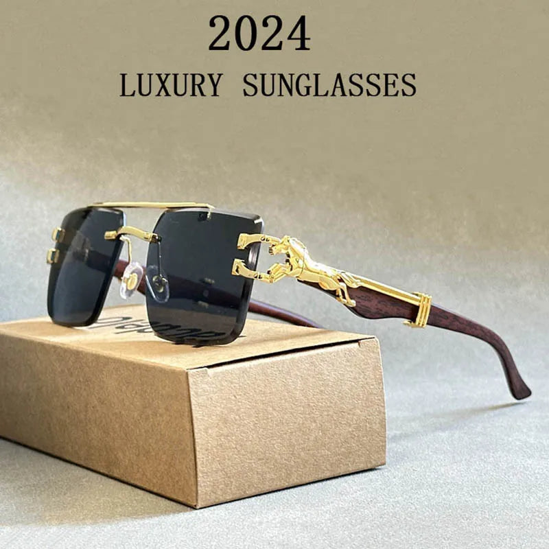 Square Rimless Sunglasses