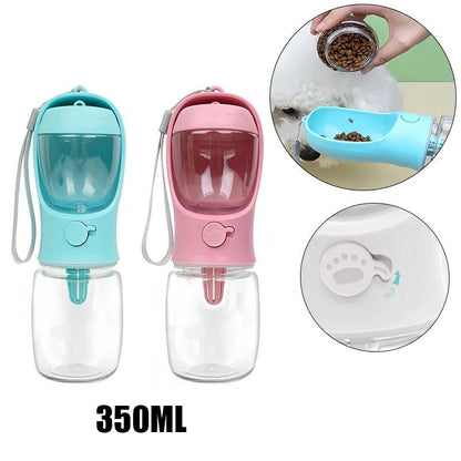 Portable Pet Water Bottle with Food Container