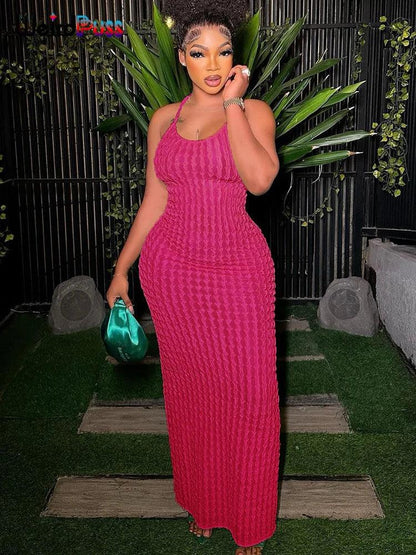 Women Maxi Dress Backless Sleeveless