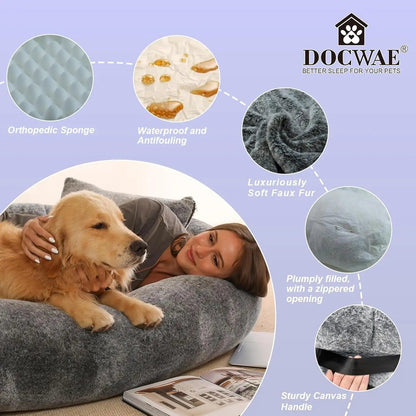 Human Dog Bed with Blanket and Pillow