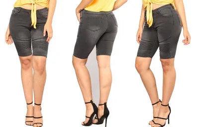 Women's High Waist Solid Color Denim Pants