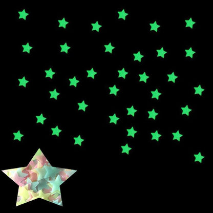 100 Glow-in-the-Dark Star Wall Stickers – Kids Room & Ceiling Decor