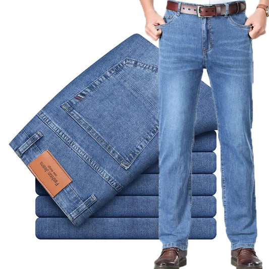 Men's Lightweight Stretch Denim Straight Jeans