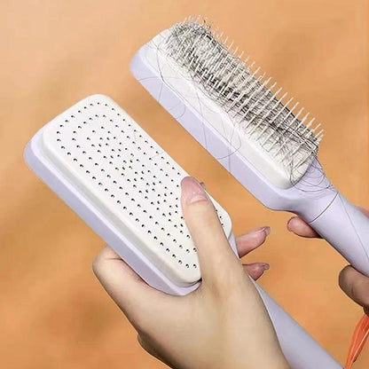 Self-Cleaning Hairbrush with Scalp Massage