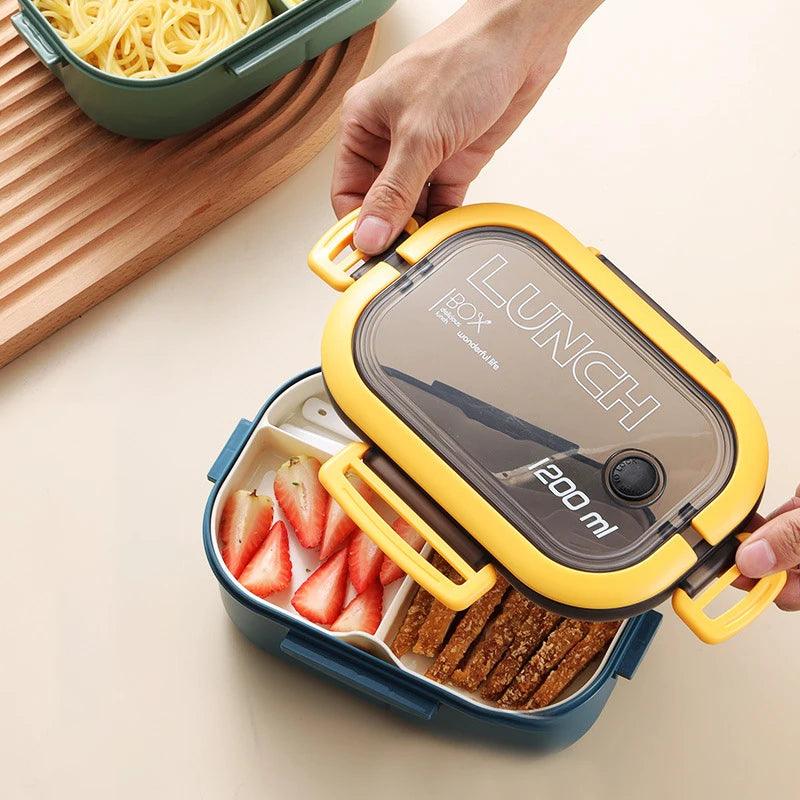 Student Lunch Box Heated Double Layer PP Plastic