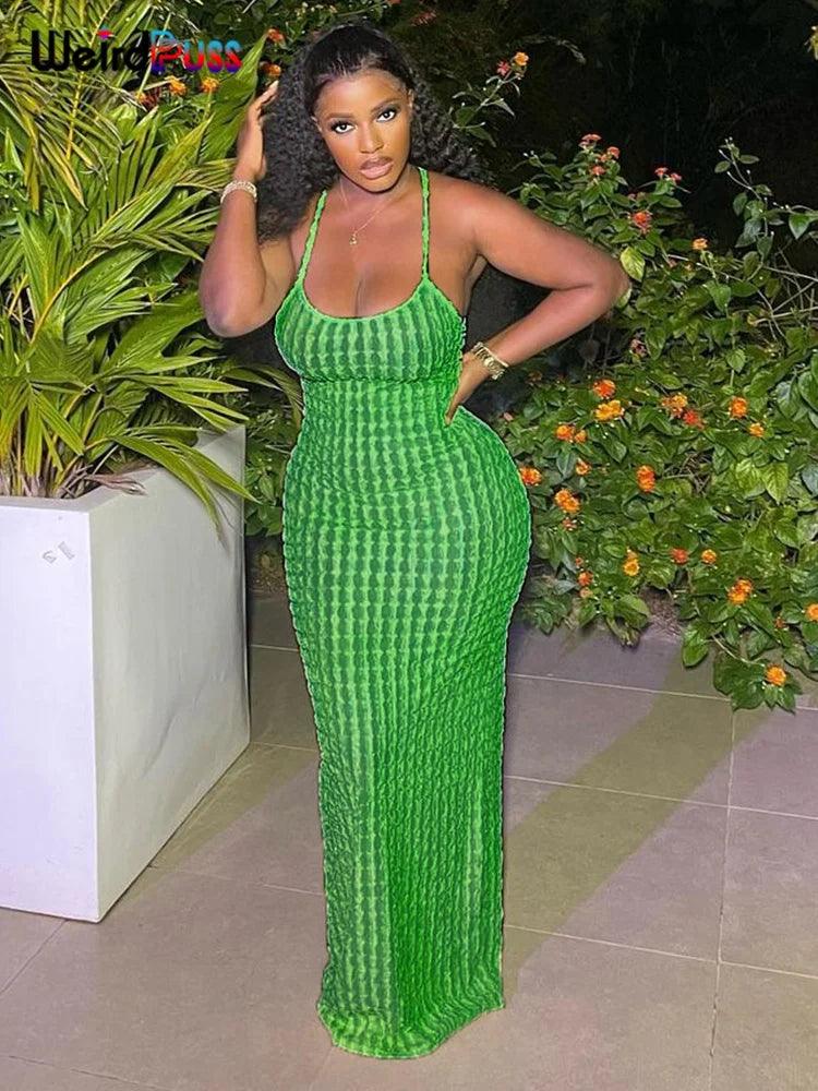 Women Maxi Dress Backless Sleeveless