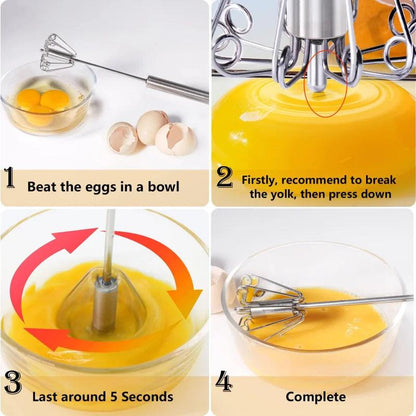 Stainless Steel Semi-Automatic Egg Beater