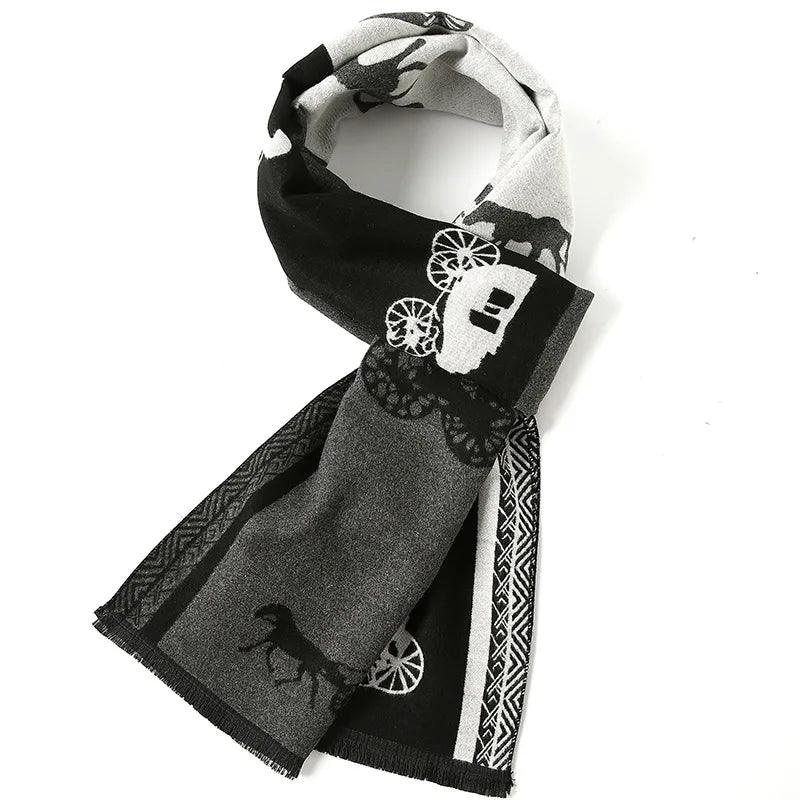 Men's Horse Pattern Cashmere Scarf