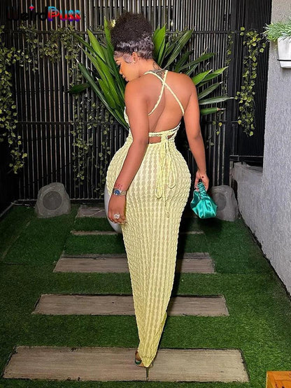 Women Maxi Dress Backless Sleeveless