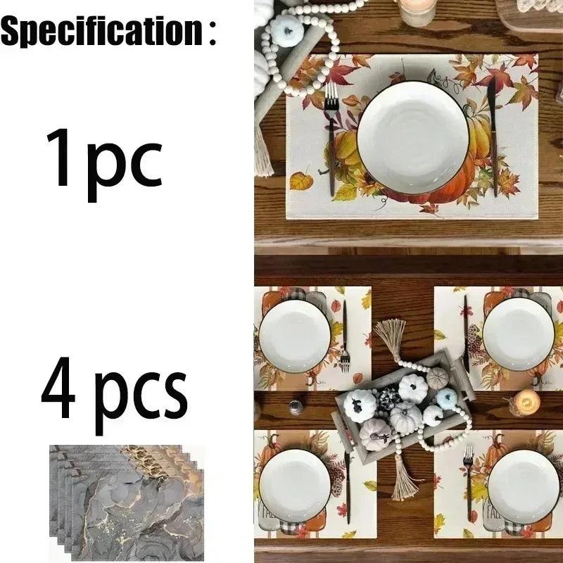 4pcs Mexican Flower Placemats – Cinco De Mayo Dining Table Decoration