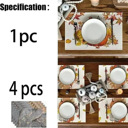 4pcs Mexican Flower Placemats – Cinco De Mayo Dining Table Decoration