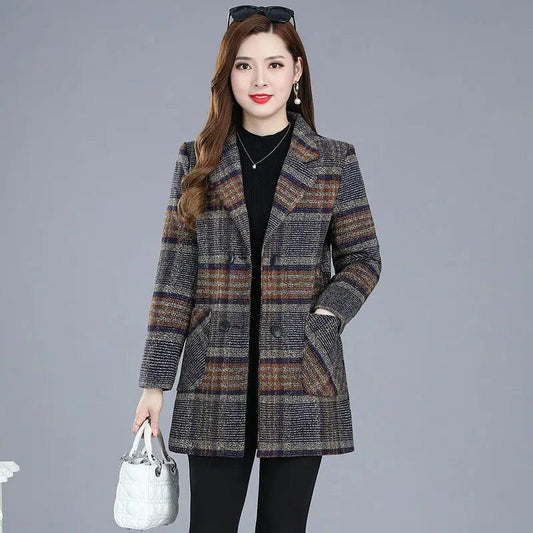 Plaid Wool Jacket Women’s Coat