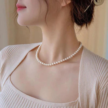 Vintage Pearl Chain Choker Necklace