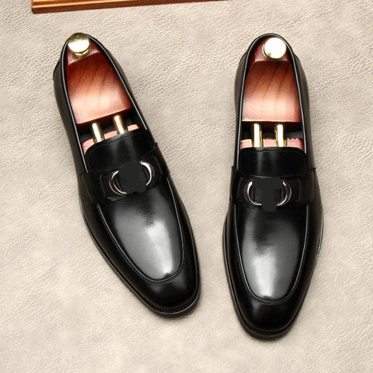 Men's Leather Slip-On Dress Shoes
