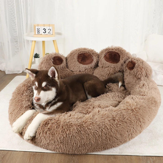 Fluffy Dog Bed Large Pet Sofa and Blanket