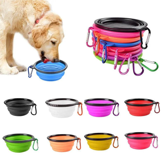 Collapsible Pet Silicone Dog Bowl Portable Folding Supplies