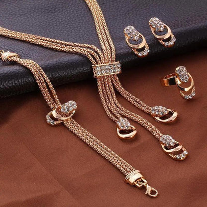 4Pcs Golden Jewelry Set For Women