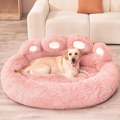 Fluffy Dog Bed Large Pet Sofa and Blanket