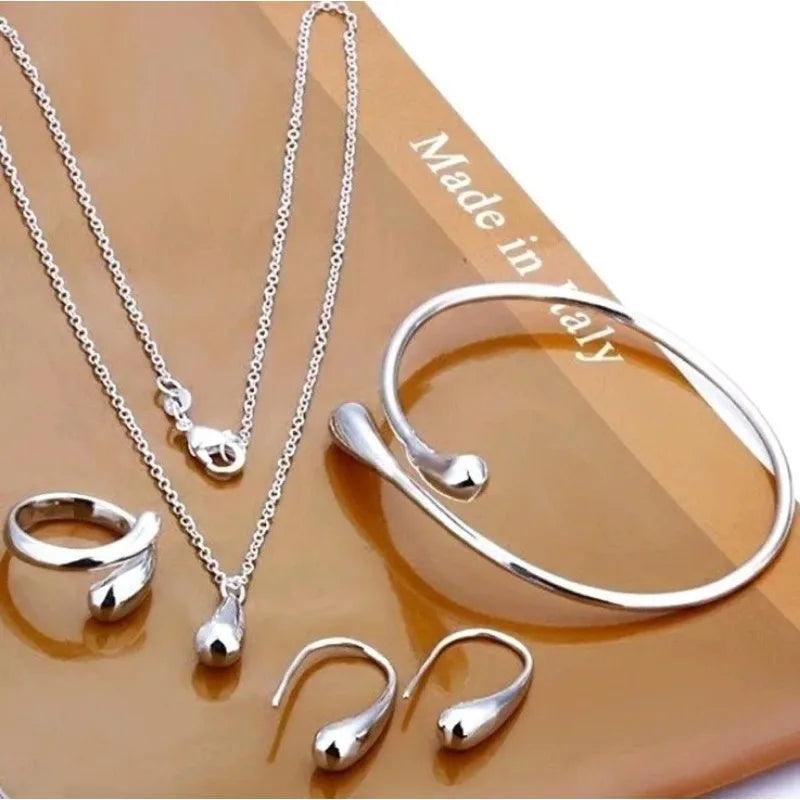 Water Drop Silver Jewelry Set