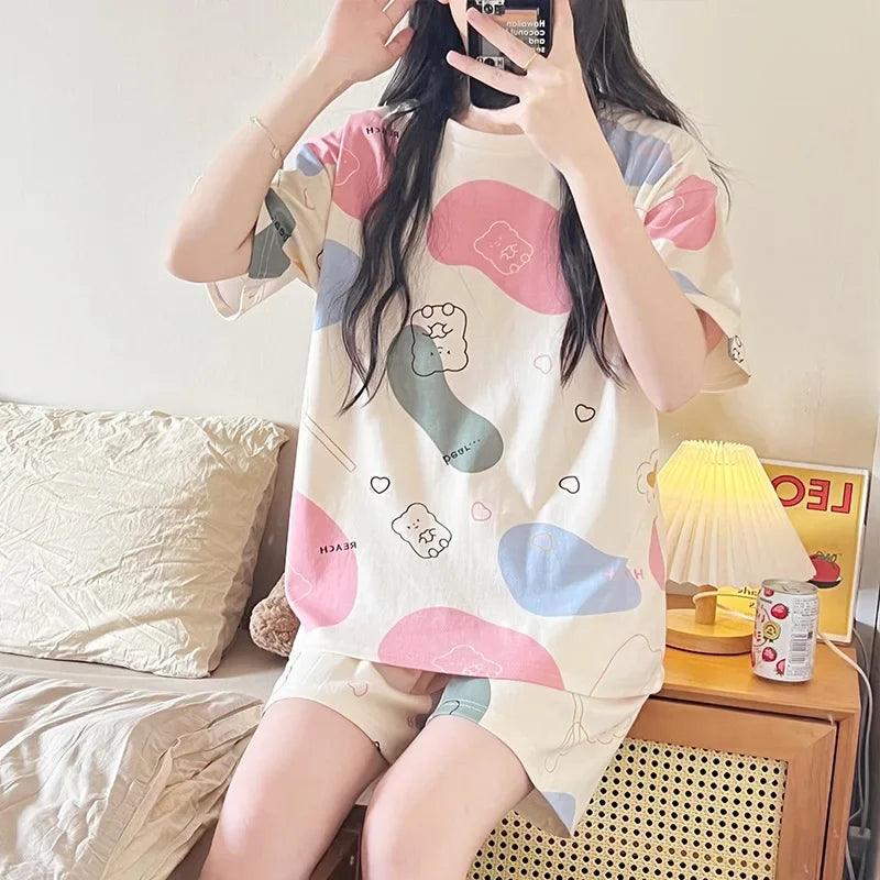 Cartoon Short Sleeve Pajama Set