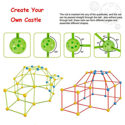 DIY Kids Fort Building Kit – Creative Indoor Tent & Castle Blocks Toy Gift