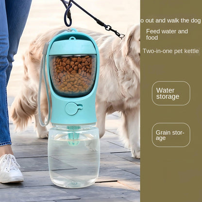 Portable Pet Water Bottle with Food Container